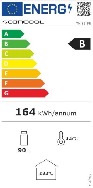 Scandomestic tünn-külmik TK86BE цена и информация | Külmkapid | kaup24.ee