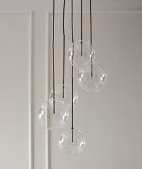 HANGING LAMP CANIS CINQUE 45X45X120CM BRASS, GLASS TRANSPARENT цена и информация | Люстры | kaup24.ee