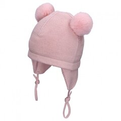 Шапка-шлем TuTu из мериносовой шерсти, розовая цена и информация | Шапки, перчатки, шарфики для новорожденных | kaup24.ee