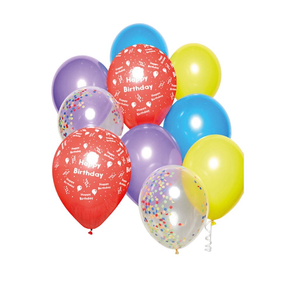 Värviliste õhupallide komplekt Happy Birthday, 10 tk. hind ja info | Õhupallid | kaup24.ee