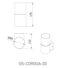 Садовый фасадный светильник CORTA-AU, E27, 25Вт, IP44, антрацит, OS-COR0UA-30,GTV цена и информация | Уличное освещение | kaup24.ee