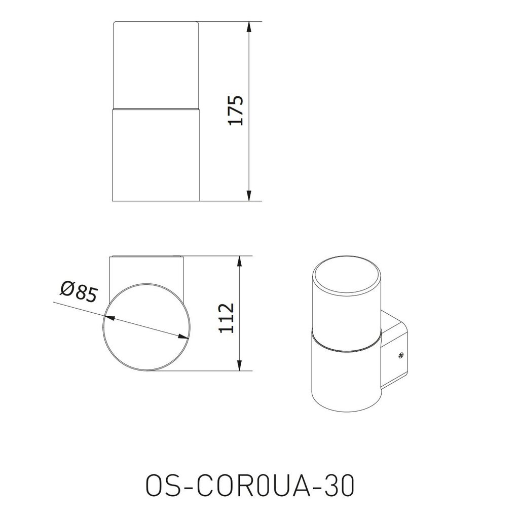 Aia fassaadivalgusti GTV Corta-Au Os-Coroua-30 цена и информация | Aia- ja õuevalgustid | kaup24.ee