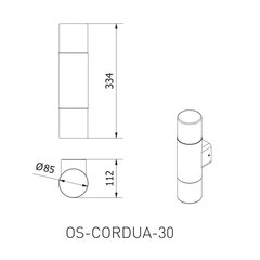 Бра для наружного освещения CORTA, 2xE27, 2xMAX.25W, IP44, Антрацит,GTV цена и информация | Уличное освещение | kaup24.ee