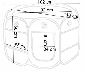 Tekstiilist mänguaed 66x80x45 cm hind ja info | Transportkorvid, puurid | kaup24.ee