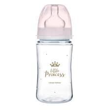 CANPOL pudel laia kaelaga EASYStart Royal Baby roosa 240ml (35/233) hind ja info | Lutipudelid ja aksessuaarid | kaup24.ee