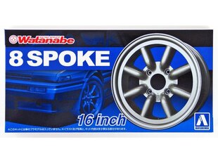 Aoshima - Rataste komplekt RS Watanabe 8 Spoke 16", 1/24, 05248 hind ja info | Klotsid ja konstruktorid | kaup24.ee