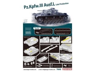 Конструктор Dragon - Pz.Kpfw. III Ausf. L late production, 1/72, 7645 цена и информация | Конструкторы и кубики | kaup24.ee