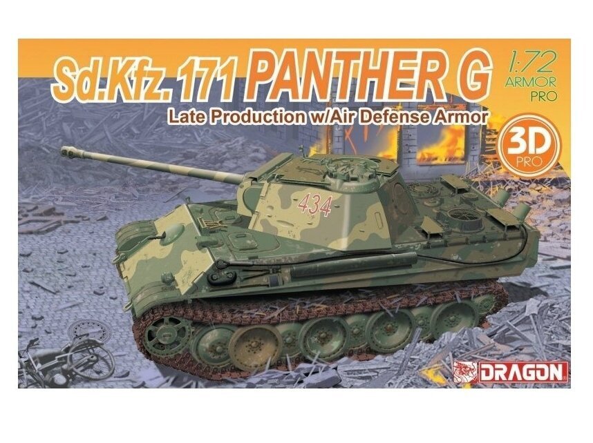 Dragon - Sd.Kfz. 171 Panther G Late Production w/Air Defense Armor, 1/72, 7696 цена и информация | Klotsid ja konstruktorid | kaup24.ee