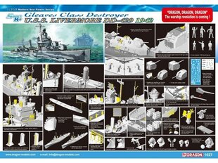 Dragon - Gleaves Class Destroyer USS Livermore DD-429 (1942), 1/350, 1027 hind ja info | Klotsid ja konstruktorid | kaup24.ee