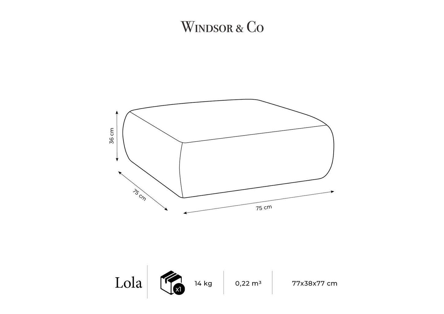 Tumba Windsor & Co Lola, valge цена и информация | Kott-toolid, tumbad, järid | kaup24.ee