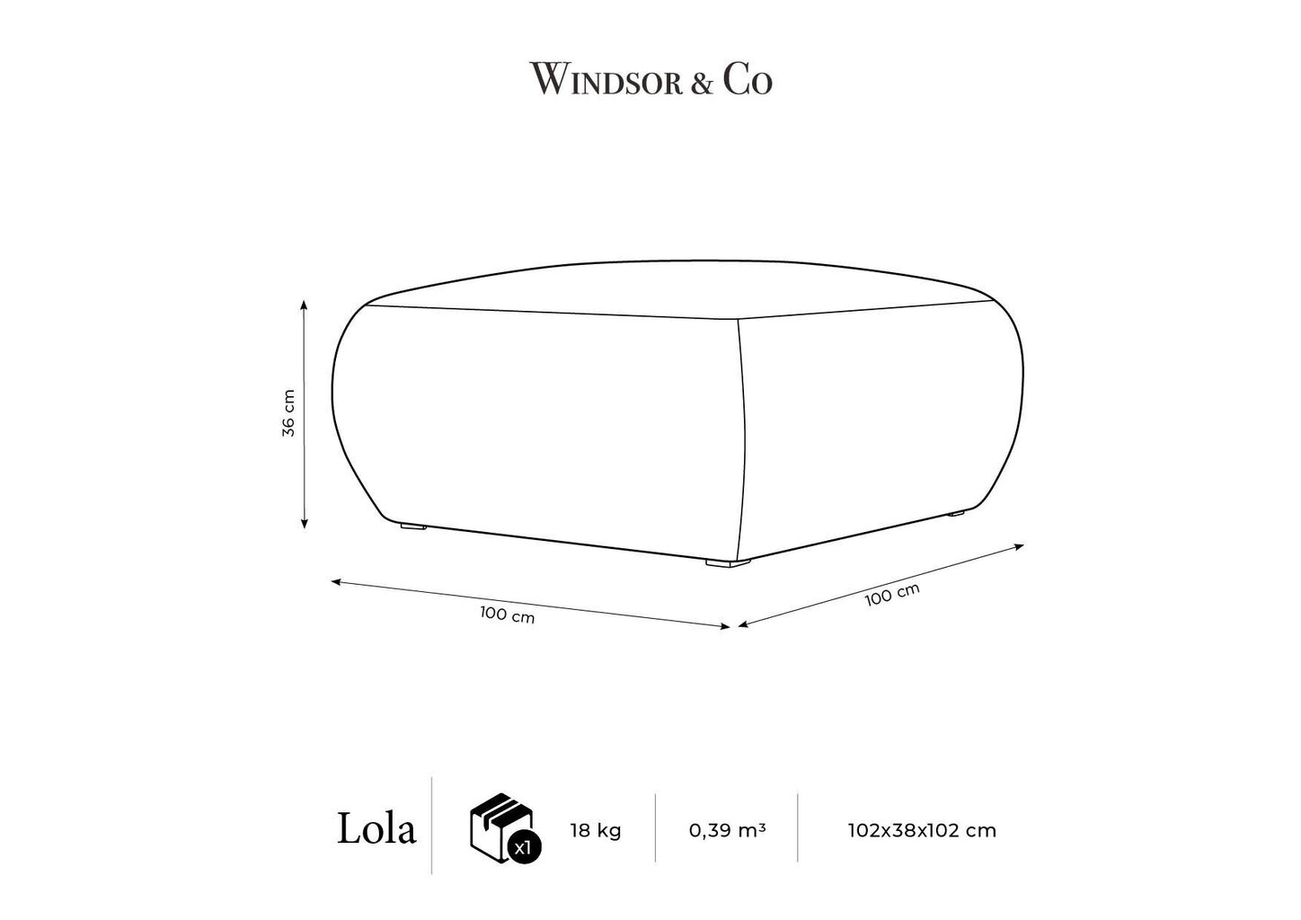Tumba Windsor & Co Lola, valge hind ja info | Kott-toolid, tumbad, järid | kaup24.ee
