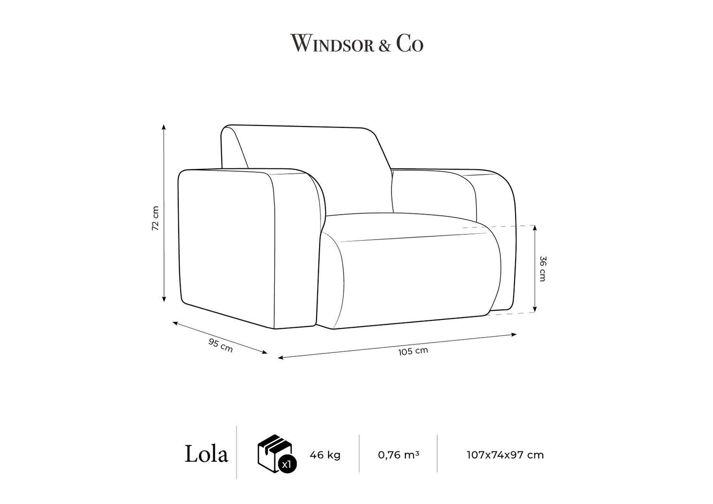 Tugitool Windsor & Co Lola, valge hind ja info | Tugitoolid ja tugitoolvoodid | kaup24.ee