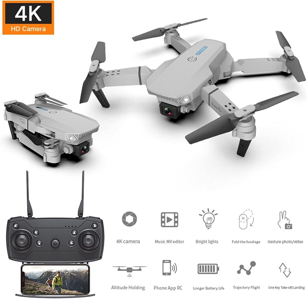 Droon 4K HD E88 PRO WIFI hind ja info | Droonid | kaup24.ee