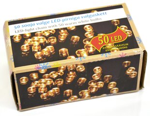 Valguskett 50 LED, 7,5 m, soe-valge, IP20 hind ja info | Jõulutuled | kaup24.ee