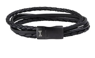 AZE Jewels Классический черный кожаный браслет Iron Four String Black-on-Black AZ-BL003-C sAZ0013-21 цена и информация | Мужские украшения | kaup24.ee