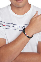 Tommy Hilfiger Роскошный мужской браслет из черной кожи Multi Layer 2790426 sTH1291 цена и информация | Мужские украшения | kaup24.ee