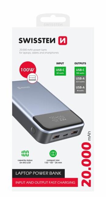 Swissten 20000 mAh hind ja info | Akupangad | kaup24.ee