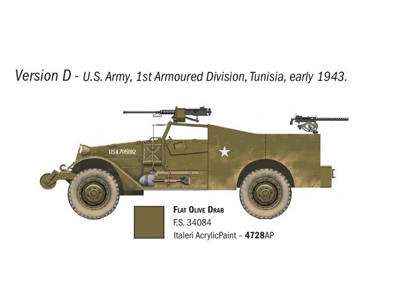 Mudelkomplekt Italeri M3A1 Scout Car, 1/72, 7063 hind ja info | Klotsid ja konstruktorid | kaup24.ee