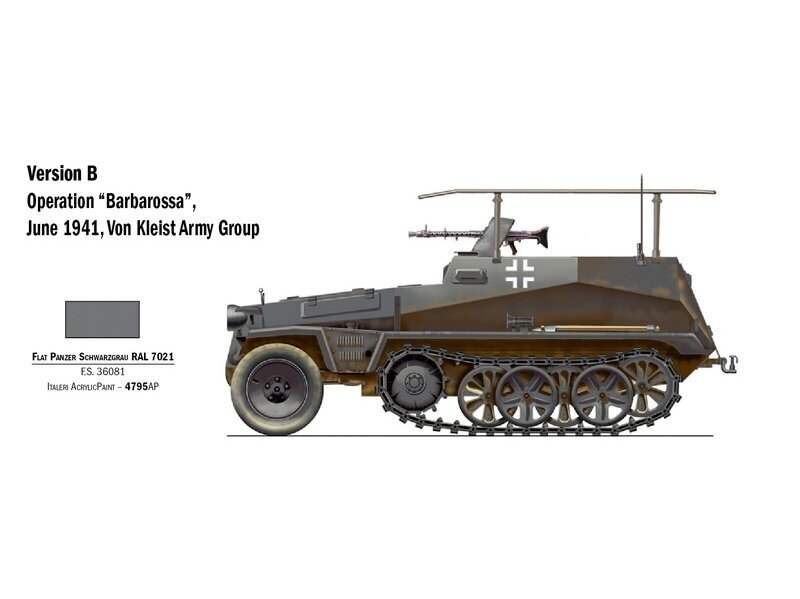 Mudelkomplekt Italeri Sd.Kfz. 250/3, 1/72, 7034 hind ja info | Klotsid ja konstruktorid | kaup24.ee