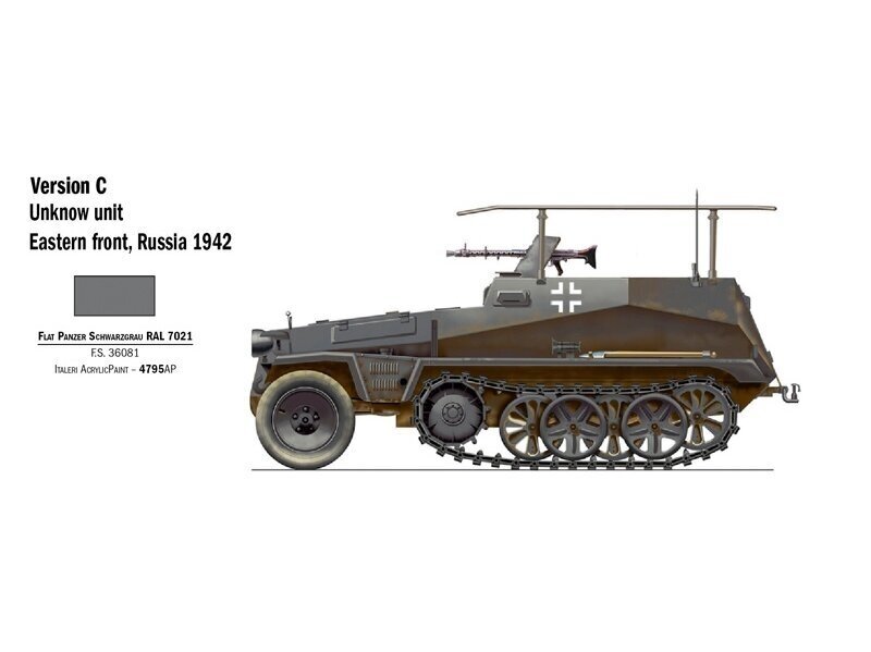 Mudelkomplekt Italeri Sd.Kfz. 250/3, 1/72, 7034 hind ja info | Klotsid ja konstruktorid | kaup24.ee