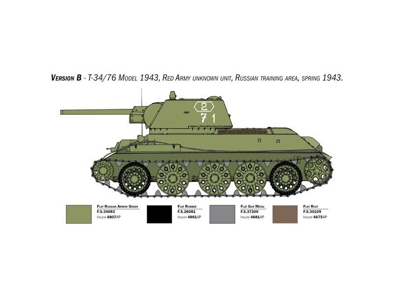 Mudelkomplekt Italeri T-34/76 Model 1943 Early Version Premium Edition, 1/35, 6570 hind ja info | Klotsid ja konstruktorid | kaup24.ee