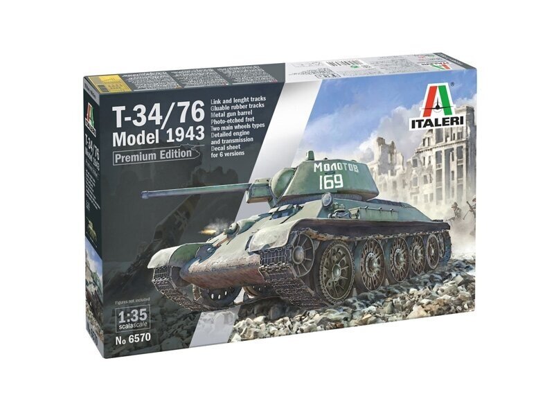 Mudelkomplekt Italeri T-34/76 Model 1943 Early Version Premium Edition, 1/35, 6570 hind ja info | Klotsid ja konstruktorid | kaup24.ee