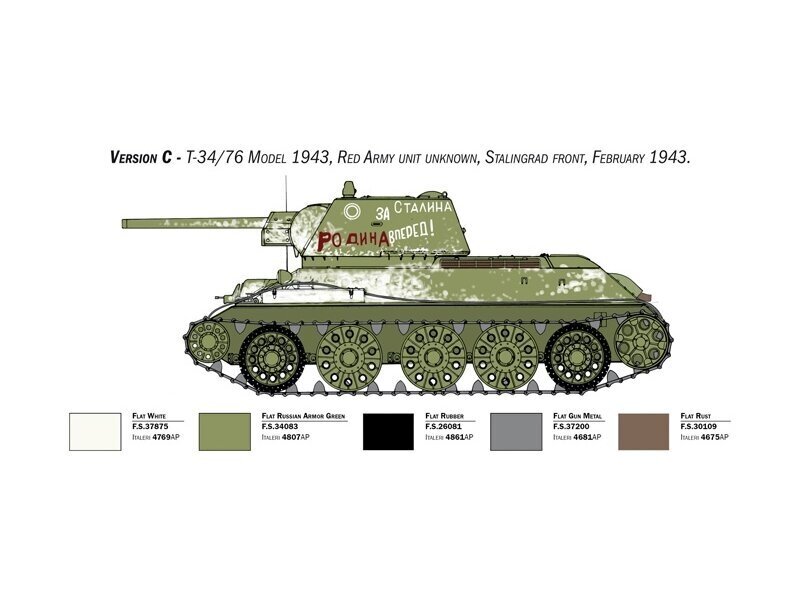 Mudelkomplekt Italeri T-34/76 Model 1943 Early Version Premium Edition, 1/35, 6570 hind ja info | Klotsid ja konstruktorid | kaup24.ee