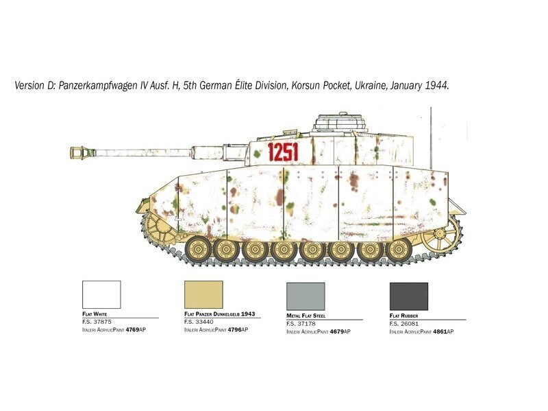 Mudelkomplekt Italeri Pz.Kpfw.IV Ausf.H, 1/35, 6578 цена и информация | Klotsid ja konstruktorid | kaup24.ee