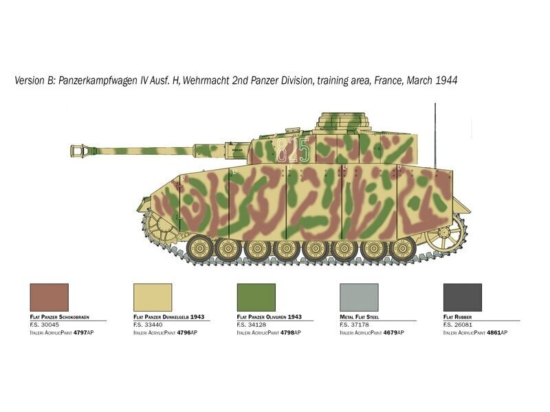 Mudelkomplekt Italeri Pz.Kpfw.IV Ausf.H, 1/35, 6578 цена и информация | Klotsid ja konstruktorid | kaup24.ee