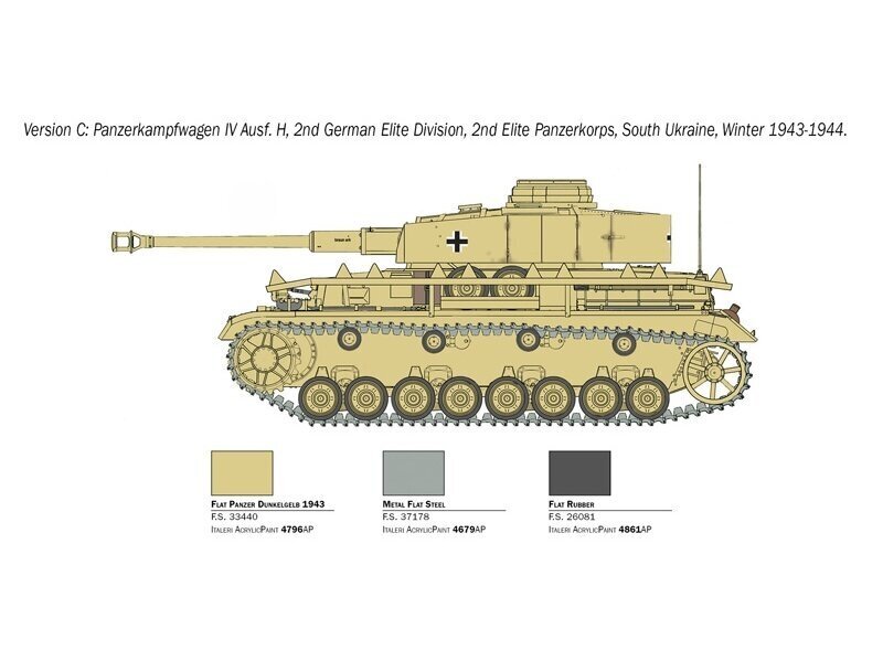 Mudelkomplekt Italeri Pz.Kpfw.IV Ausf.H, 1/35, 6578 цена и информация | Klotsid ja konstruktorid | kaup24.ee