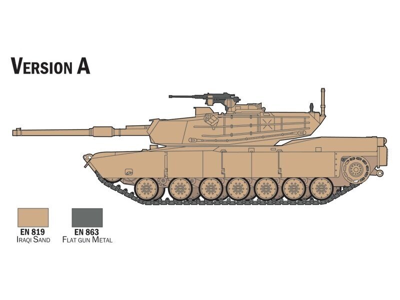 Mudelkomplekt Italeri M1 Abrams mudeli komplekt, 1/72, 72004 hind ja info | Klotsid ja konstruktorid | kaup24.ee