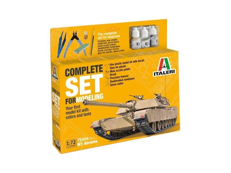 Mudelkomplekt Italeri M1 Abrams mudeli komplekt, 1/72, 72004 цена и информация | Klotsid ja konstruktorid | kaup24.ee