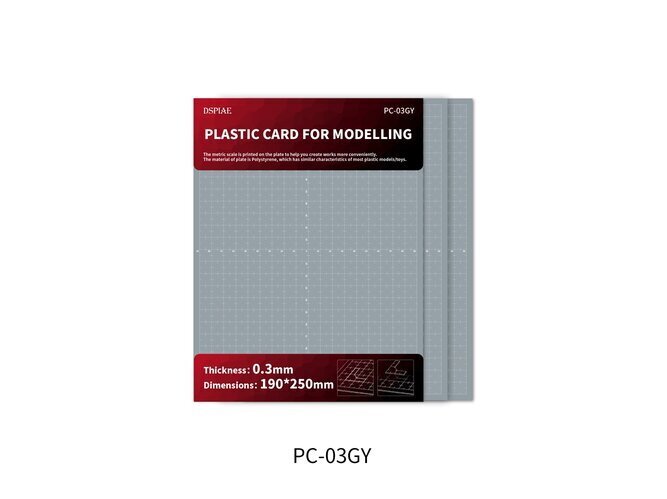 DSPIAE - PC-03GY Plastic Card For Modellin (0,3 mm plastlehed 3 tk.), DS56713 hind ja info | Kunstitarbed, voolimise tarvikud | kaup24.ee