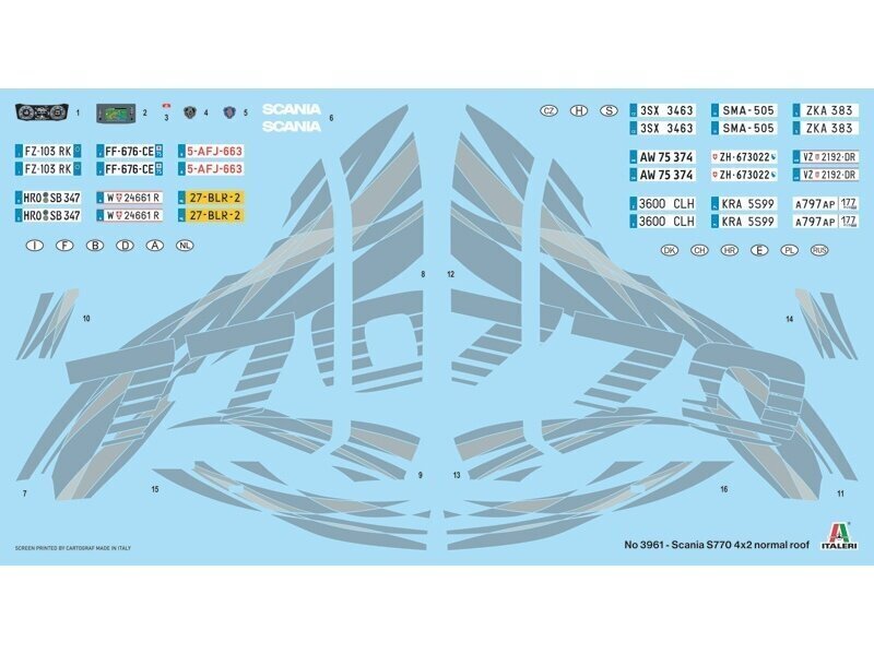 Mudelkomplekt Italeri - Scania S770 4x2 Normal Roof - LIMITED EDITION, 1/24, 3961 hind ja info | Klotsid ja konstruktorid | kaup24.ee