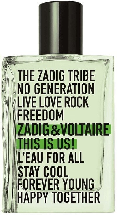 Tualettvesi Zadig & Voltaire This is Us! L'Eau For All Edt meestele/naistele, 50 ml hind ja info | Naiste parfüümid | kaup24.ee