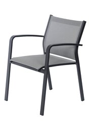 CHAIR FARO 57X63X83CM TEX GRAY, ALU.GRAY MAT hind ja info | Aiatoolid | kaup24.ee