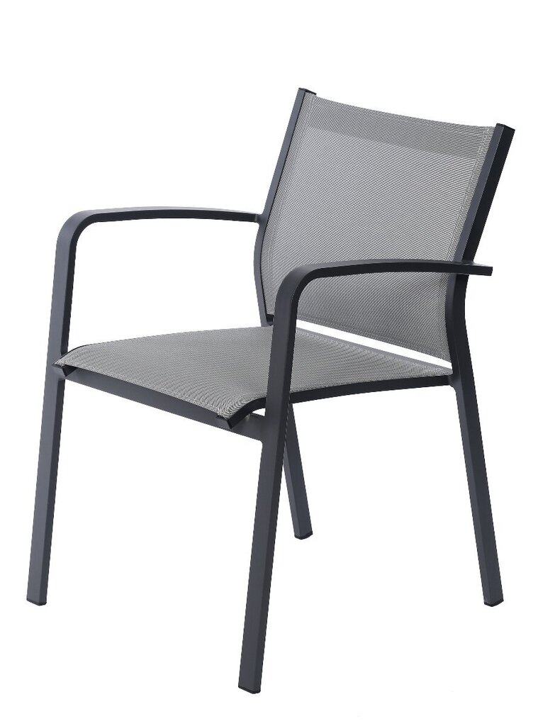 CHAIR FARO 57X63X83CM TEX GRAY, ALU.GRAY MAT цена и информация | Aiatoolid | kaup24.ee