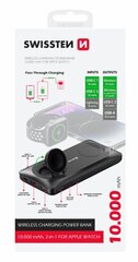 Зарядное устройство Swissten All In One Power Bank 3A / PD / QC 3.0 / Wireless 10Вт / USB / USB-C / 10000 мАч, черное цена и информация | Зарядные устройства Power bank | kaup24.ee