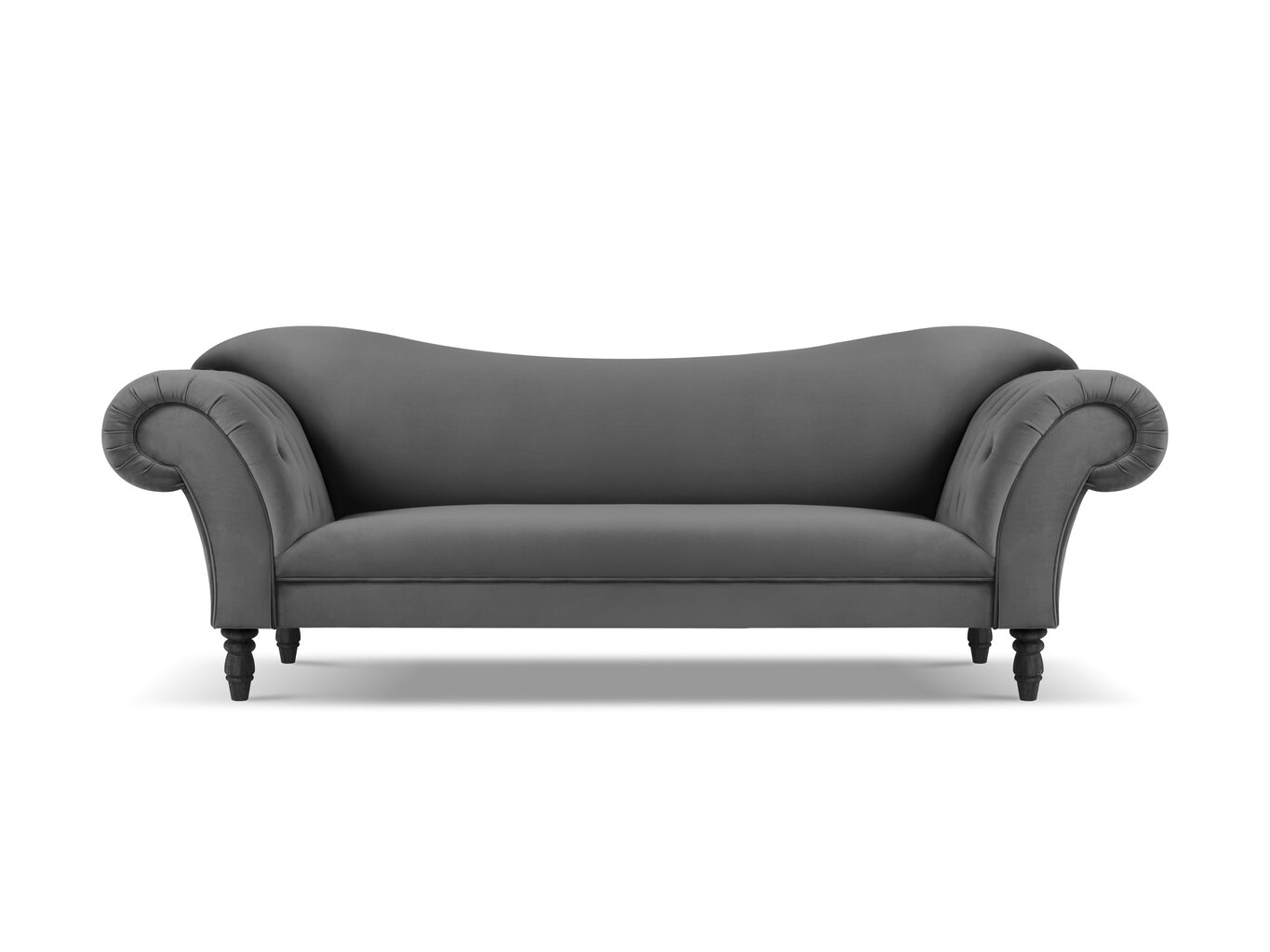 Sofa Windsor & Co Juno, 236x96x86 cm, hall/must hind ja info | Diivanid ja diivanvoodid | kaup24.ee