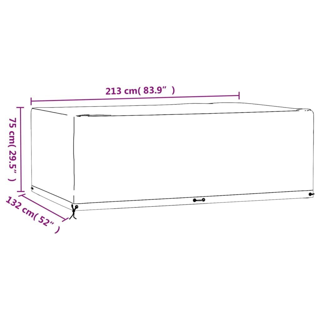 Aiamööbli kate vidaXL , 2 tk, 213x132x75cm hind ja info | Toolipadjad ja -katted | kaup24.ee