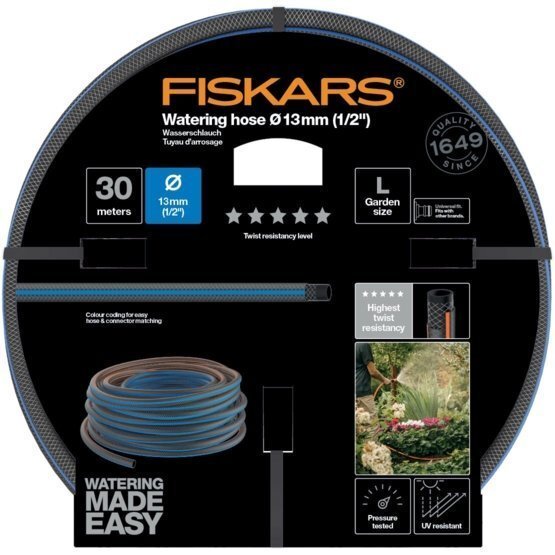 Aiavoolik Fiskars Q5, 13mm (1/2”) 30 m цена и информация | Kastekannud, voolikud, niisutus | kaup24.ee