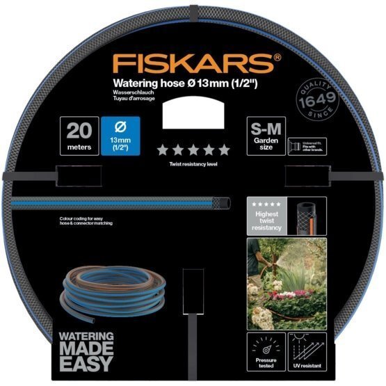 Aiavoolik Fiskars Q5, 13mm (1/2”) 20 m цена и информация | Kastekannud, voolikud, niisutus | kaup24.ee