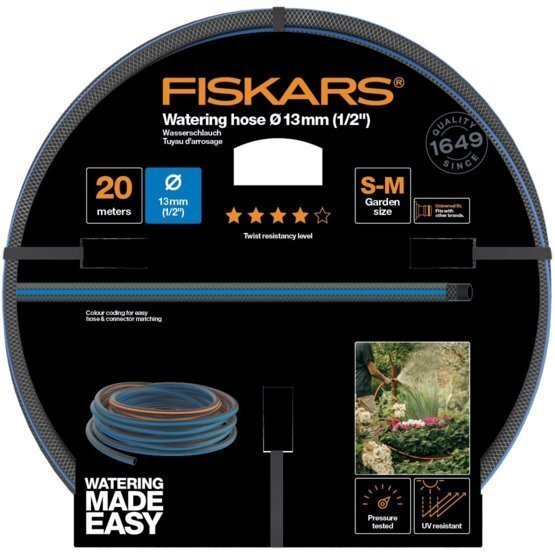 Aiavoolik Fiskars Q4, 13mm (1/2”) 20 m hind ja info | Kastekannud, voolikud, niisutus | kaup24.ee