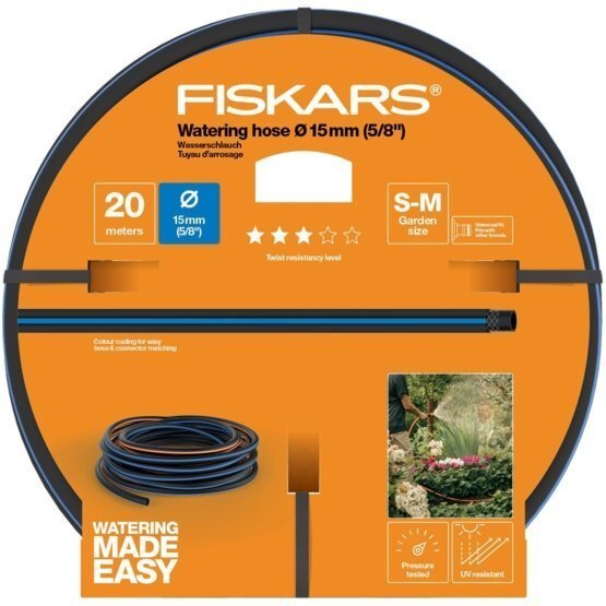 Aiavoolik Fiskars Q3, 15mm (5/8'') 20 m цена и информация | Kastekannud, voolikud, niisutus | kaup24.ee