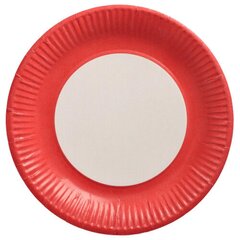 Бумажные тарелки Eko, 23 см, 20 шт., красные цена и информация | Праздничная одноразовая посуда | kaup24.ee