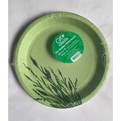 Экологические бумажные тарелки Reed Go Green 22см 10 шт/0,11кг цена и информация | Праздничная одноразовая посуда | kaup24.ee
