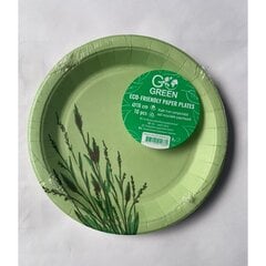 Экологические бумажные тарелки Reed Go Green 10 шт./0,07 кг цена и информация | Праздничная одноразовая посуда | kaup24.ee