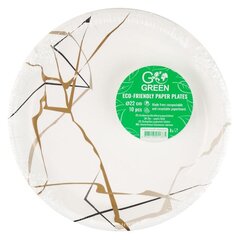 Экологические бумажные тарелки Marble Go Green &Oslash;22см 10 шт./ 0,11кг цена и информация | Праздничная одноразовая посуда | kaup24.ee