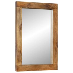 vidaXL peegel, 70x50 cm, mangopuit ja klaas цена и информация | Подвесные зеркала | kaup24.ee