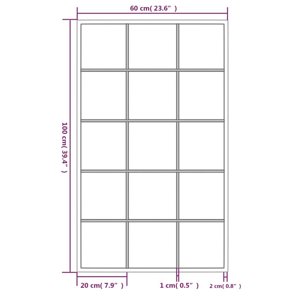 vidaXL seinapeeglid 6 tk, must, 100 x 60 cm, metall цена и информация | Peeglid | kaup24.ee